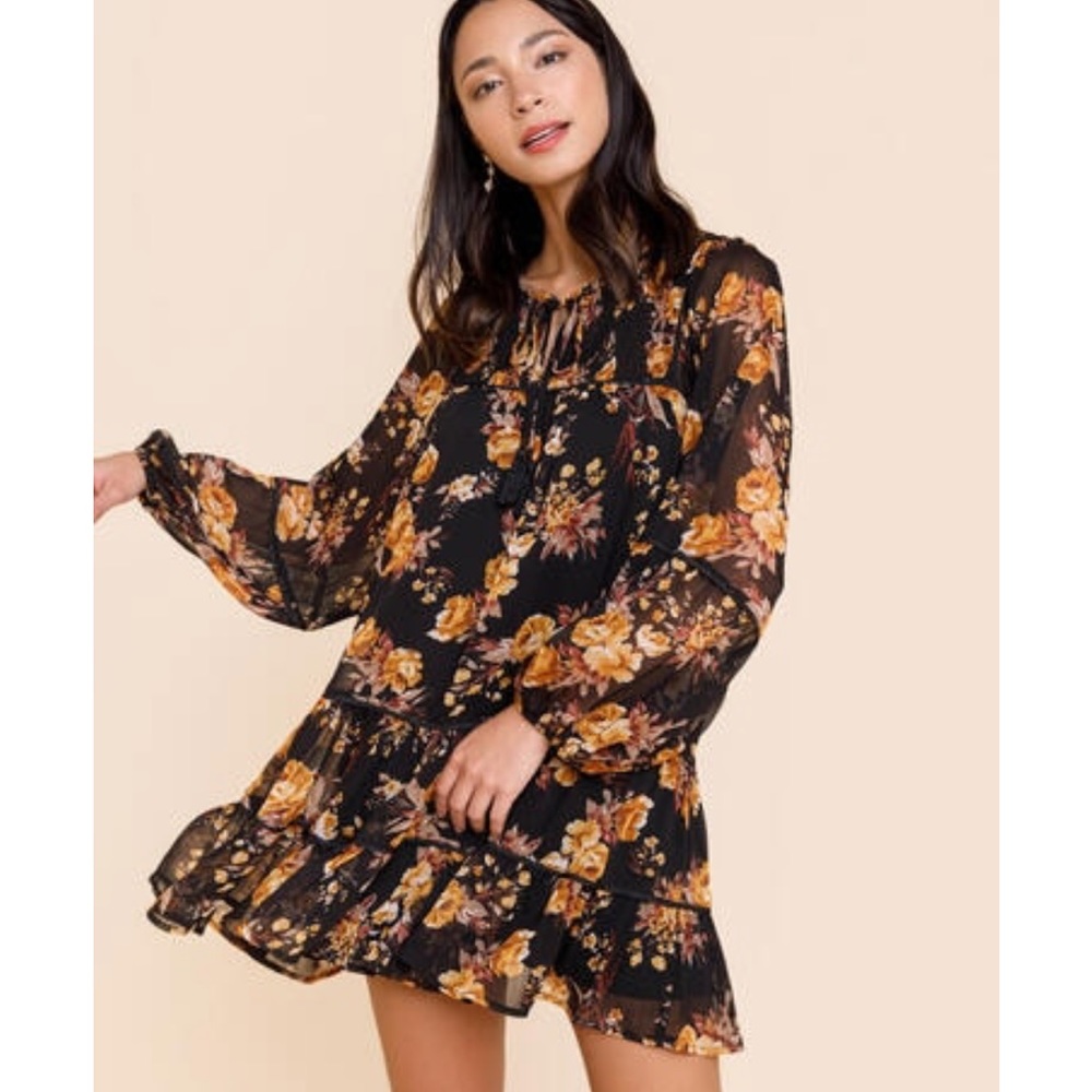 Francescas Fall floral swing dress